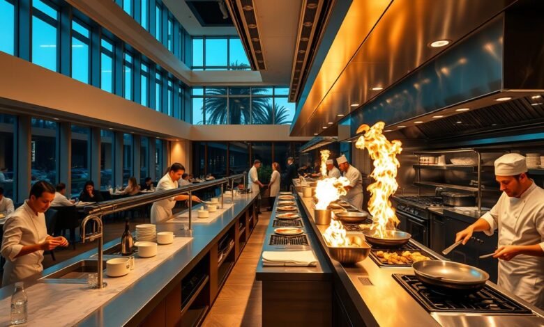 8 Restaurant open kitchen chef live cooking